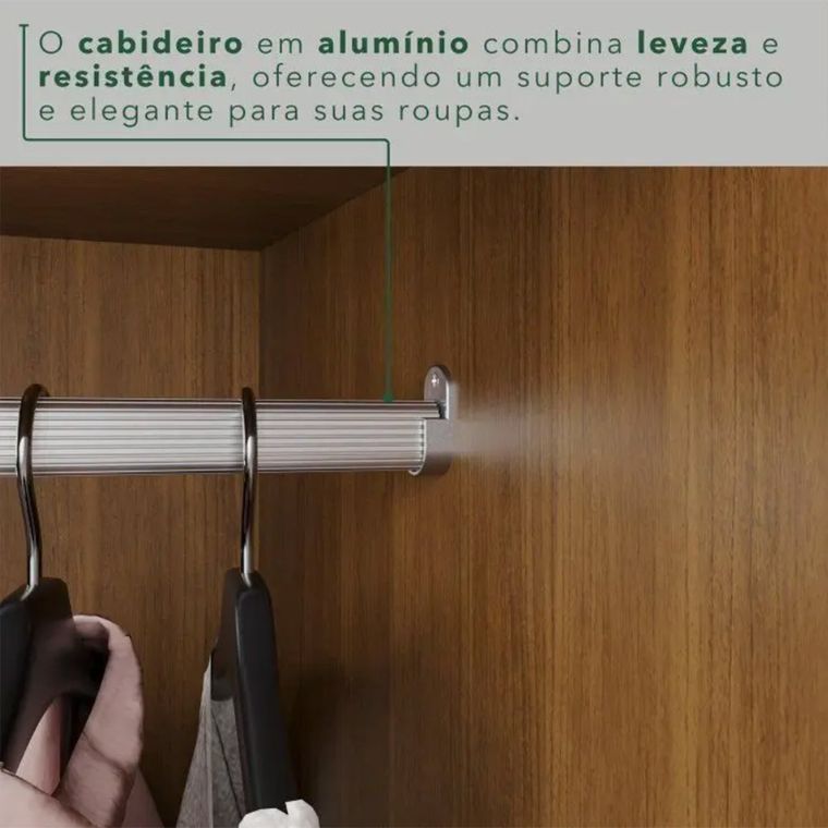 Roupeiro Granada Premium 100% MDF 6 Portas com Pés Salleto