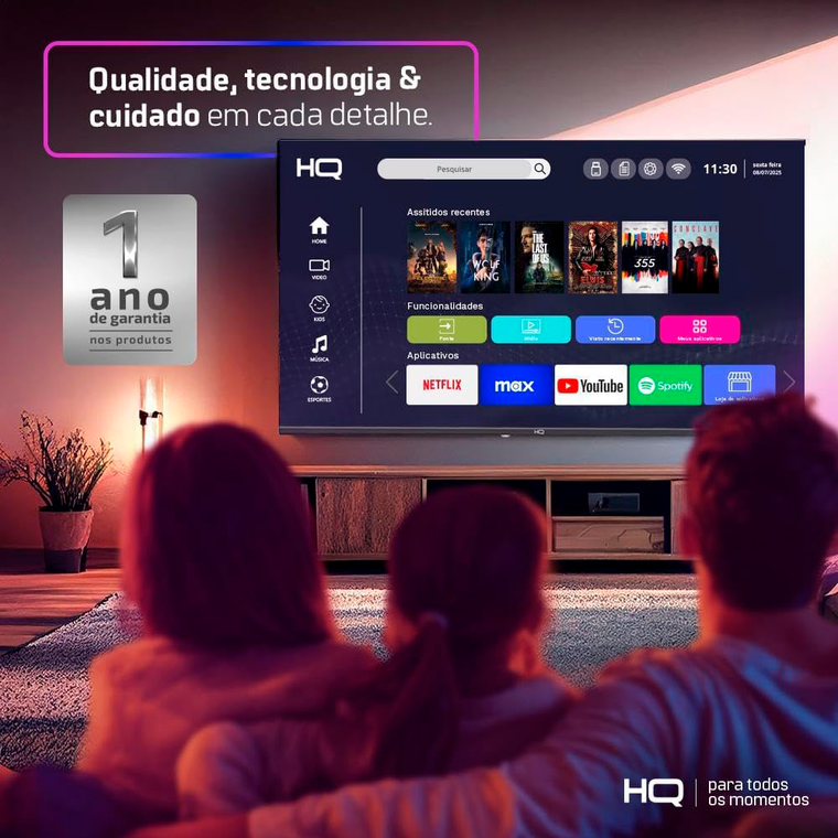 Smart Tv HQ 40" Full Hd Android 12 Design Slim HQS40NKHM