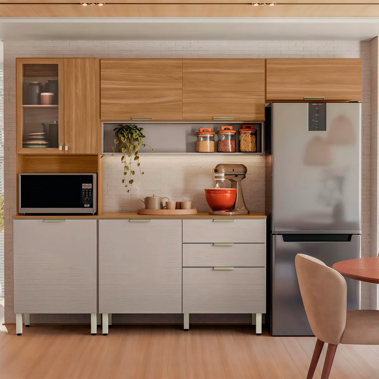 Cozinha Compacta com Balção Alba Amendola/Nude Prime TX Demobile