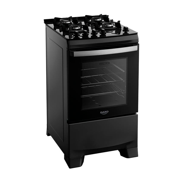 Fogão 4B Supreme Glass Preto Dako/Atlas