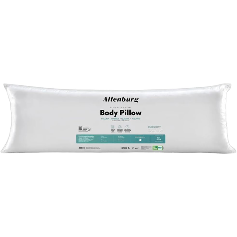 TRAVESSEIRO PARA O CORPO BODY PILLOW MICROFIBRA S/FRONHA BRANCO 40CM X 1,30M ALTENBURG