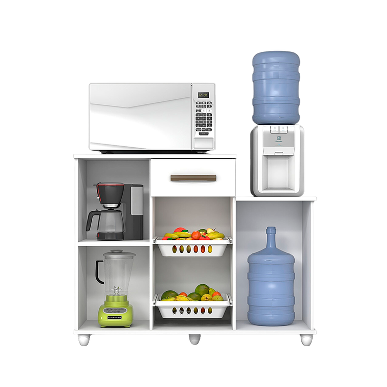 Fruteira Ayla Com Pe Cinamomo/Off White Josan