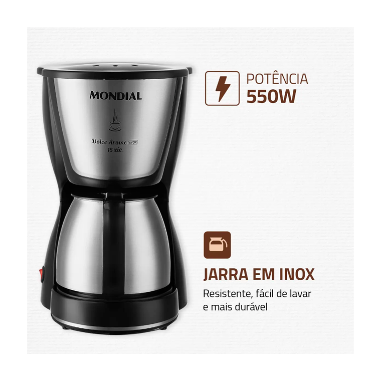 Cafeteira C-34JI 220V Preto/Inox Mondial