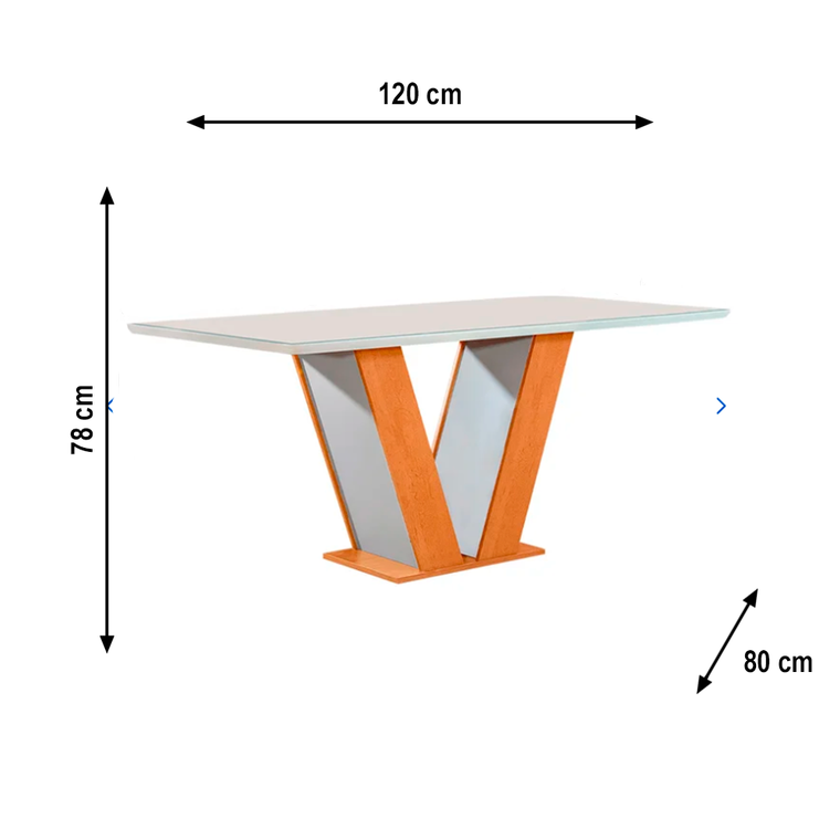 Mesa Qatar Tampo de Vidro Plus 4 Cadeiras Londres Tecido Cinamo Off 169 CEL MÓVEIS 