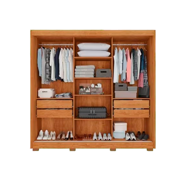 Roupeiro Atenas 3P Plus C/Pés C/Esp Cinamomo/Off Salleto