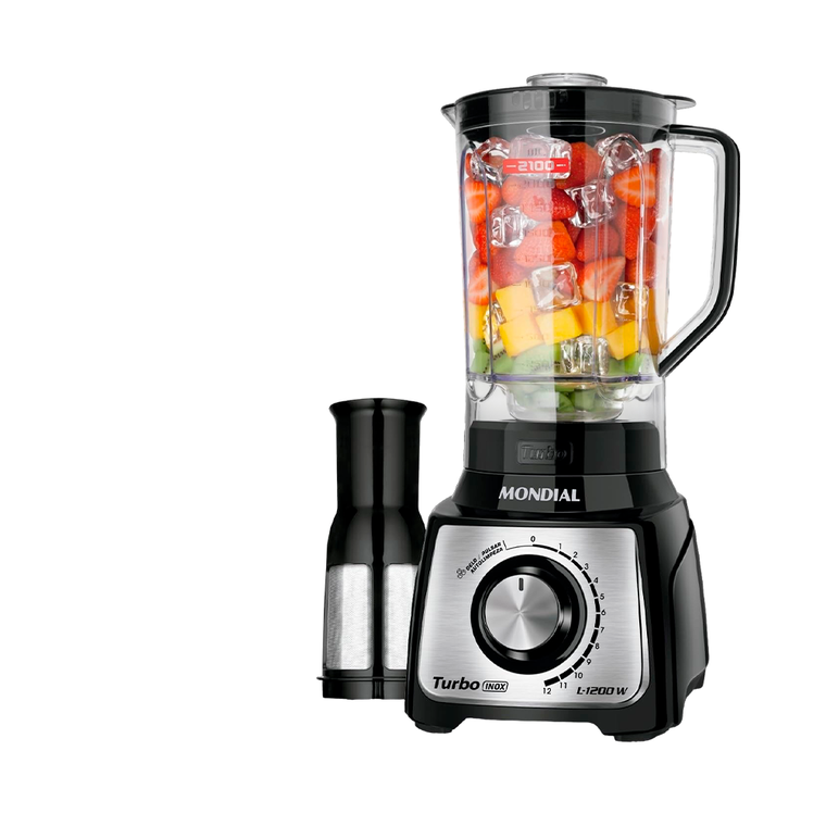 Liquidificador 12V Turbo L-1200 1200W Preto/Inox Mondial