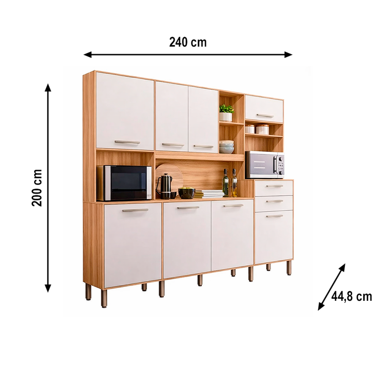 Kit Cozinha Hortela Freijo/Off White Cristal PTA FECHADA Nicioli