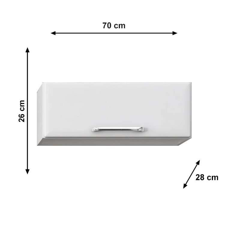 Armário Aéreo de Cozinha Branco 1 Porta Horizontal Luce Itatiaia