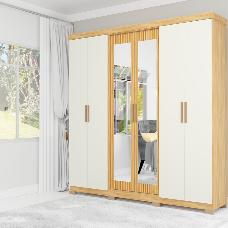 Roupeiro 6 Portas Freijo Off White Argos Avelan