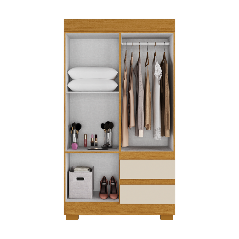 Roupeiro Maya 4 Portas MDP Cinamomo/Off White ACP Moveis 