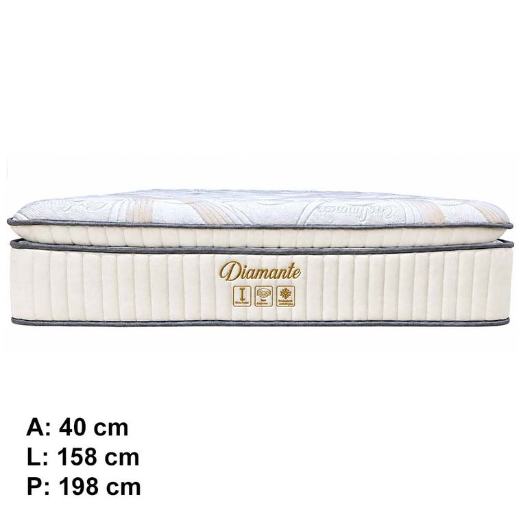 Colchão Diamante Queen com Pillow 198x40 Softflex