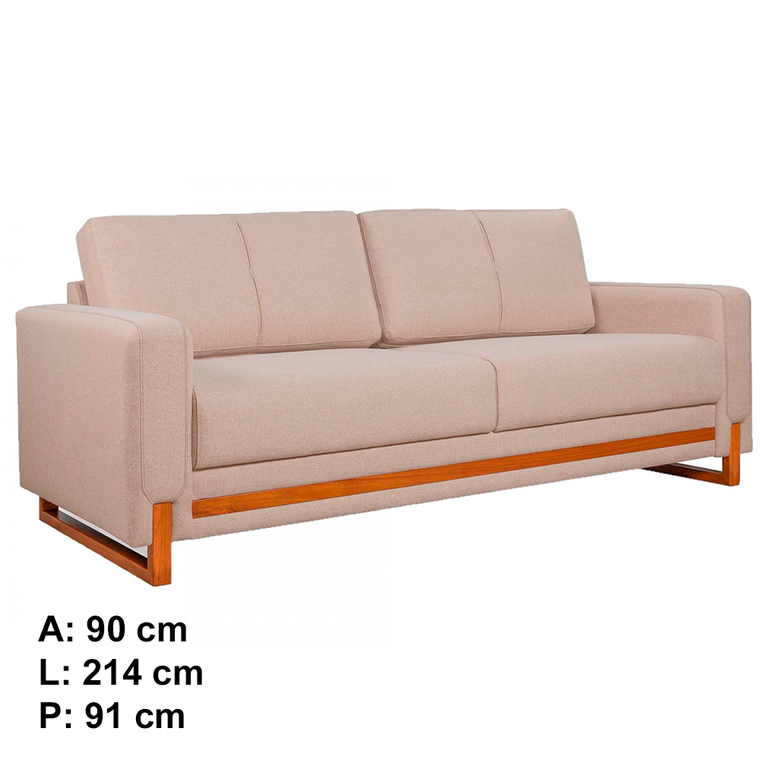 Conjunto Sofa 3L Havana 0,90 SF GR Cinza Estofados Primor