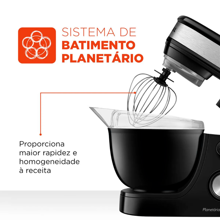 Batedeira 12V Planetária BP-03 700W Preto Mondial
