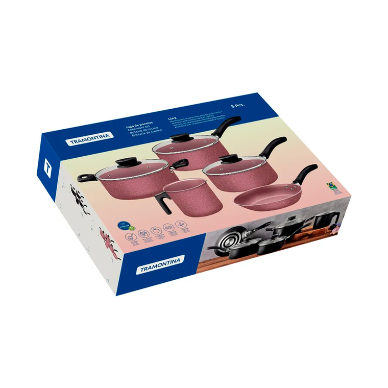 Jogo de Panelas 5 Peças Linz Marrom 28299305 Tramontina