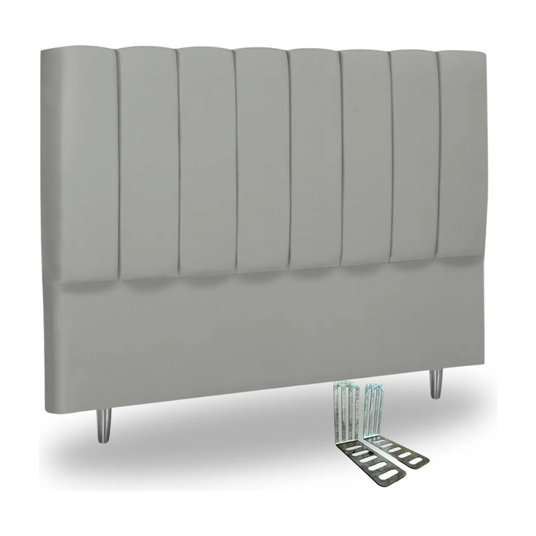 Cabeceira Lael Casal 03 Cinza Mega Estofados