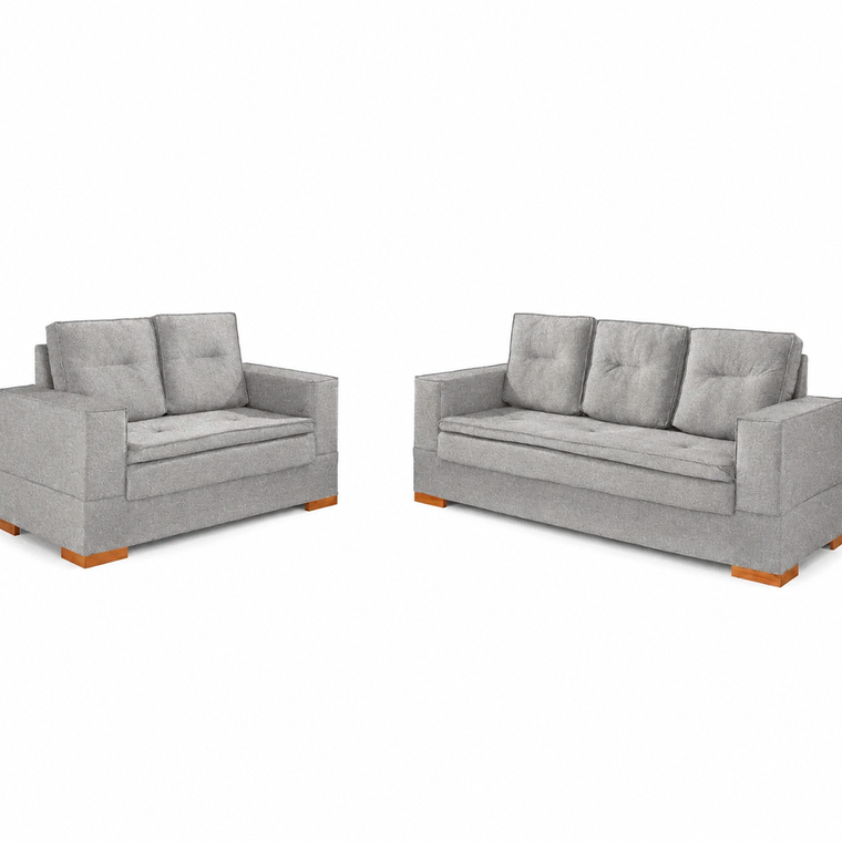Conjunto de Sofa 2x3L Valencia Veludo Castor T04 JW Estofados