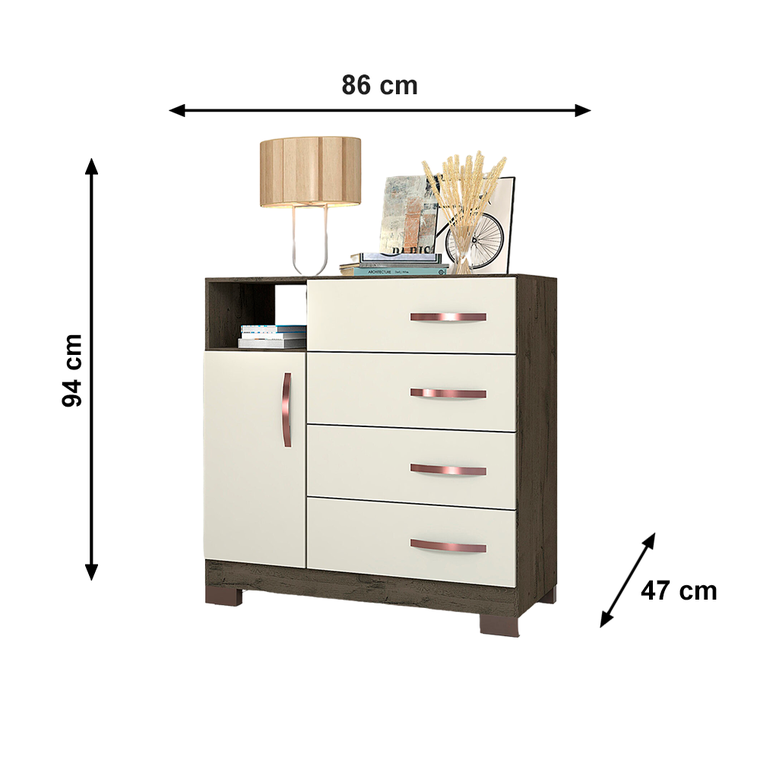 Comoda Free Com Pe Amendoa Off White Josan