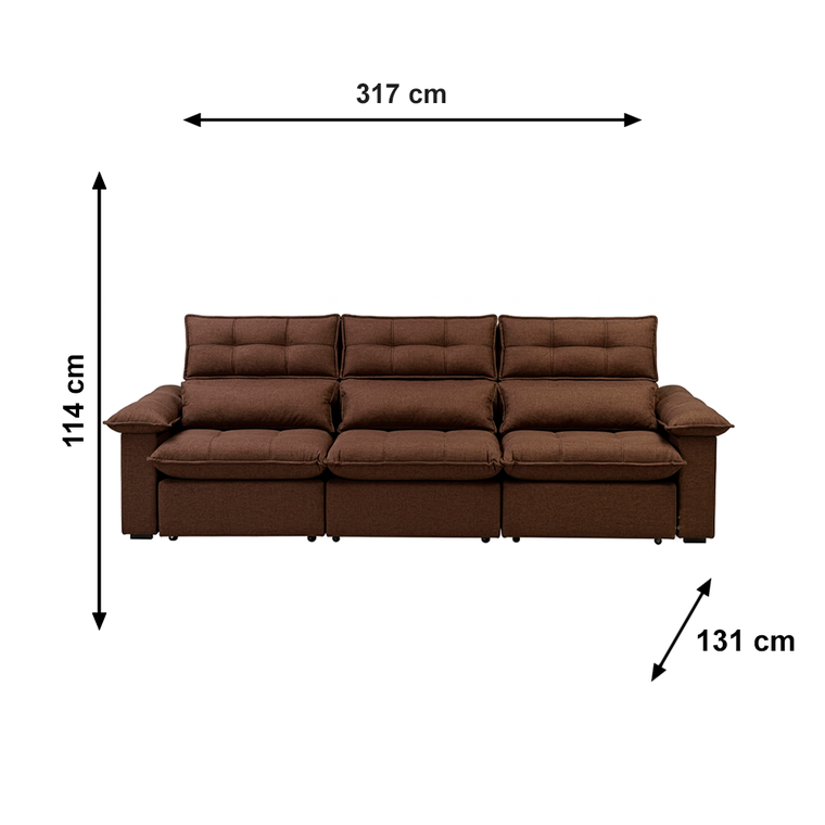 Sofa Pequim Top Veludo Tabaco J.A Estofados