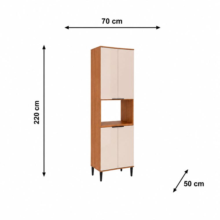 Torre Quente 1 Forno Mdp Freijo/Off White Carraro