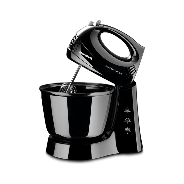 Batedeira 3V Pratica B-44 400W Preto Mondial