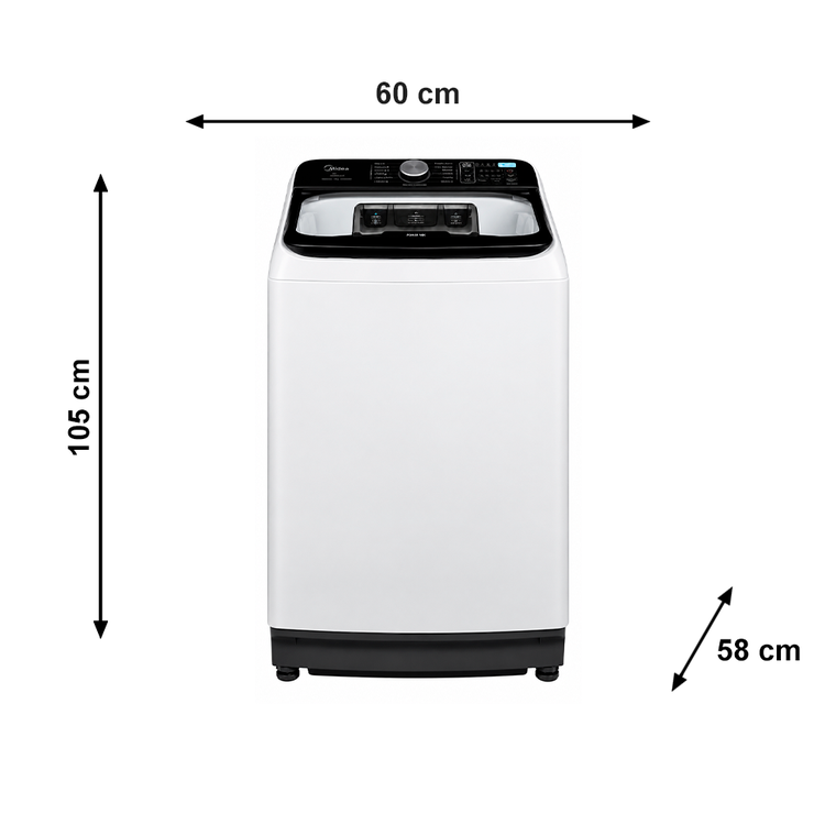 Máquina de Lavar 16Kg Wave Agitator Função Turbo Branca Midea