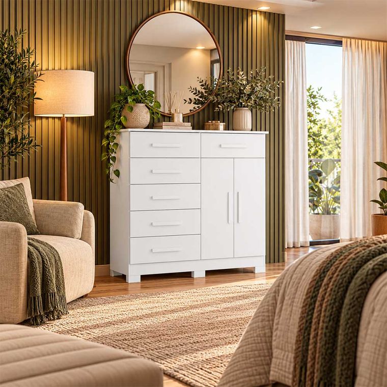 Cômoda Xangai 6 Gavetas e 2 Portas Albatroz