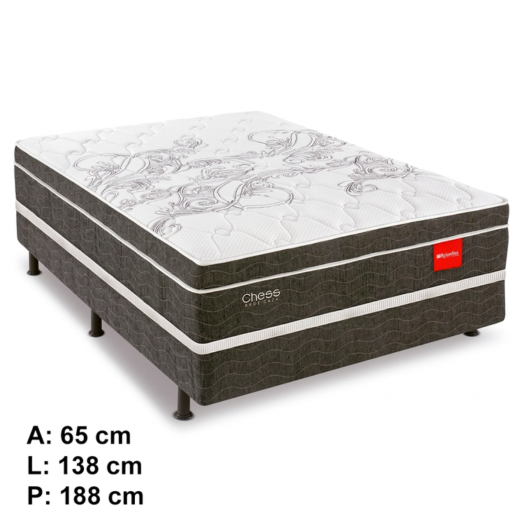 Conjunto Unibox Chess Molas Ensacadas 138x65 Reconflex