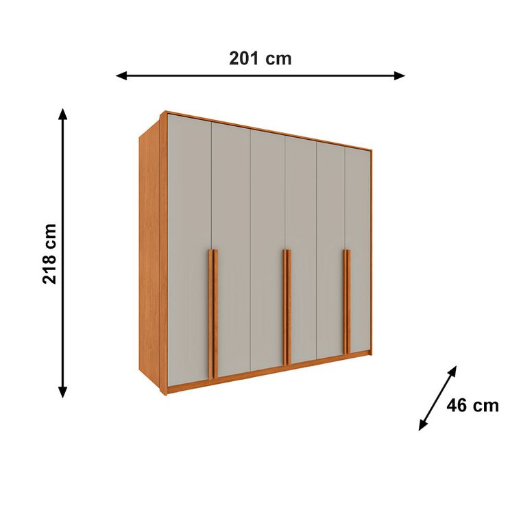 Roupeiro Master 6 Portas com 8 Pés Tcil