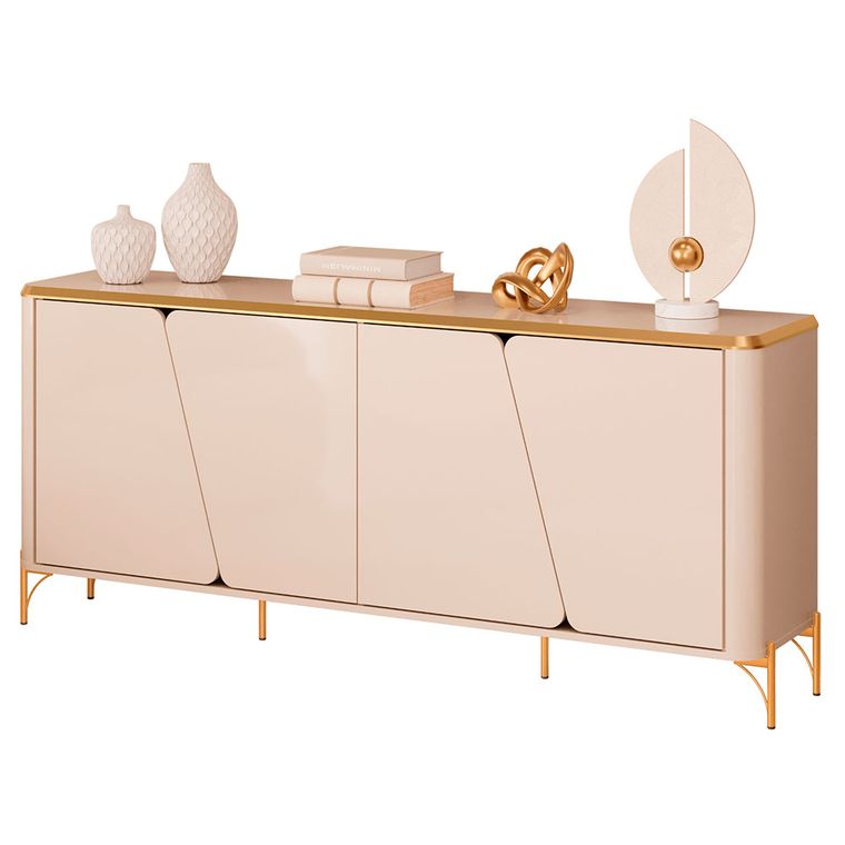Buffet Liara Off White/Dourado Dj Moveis