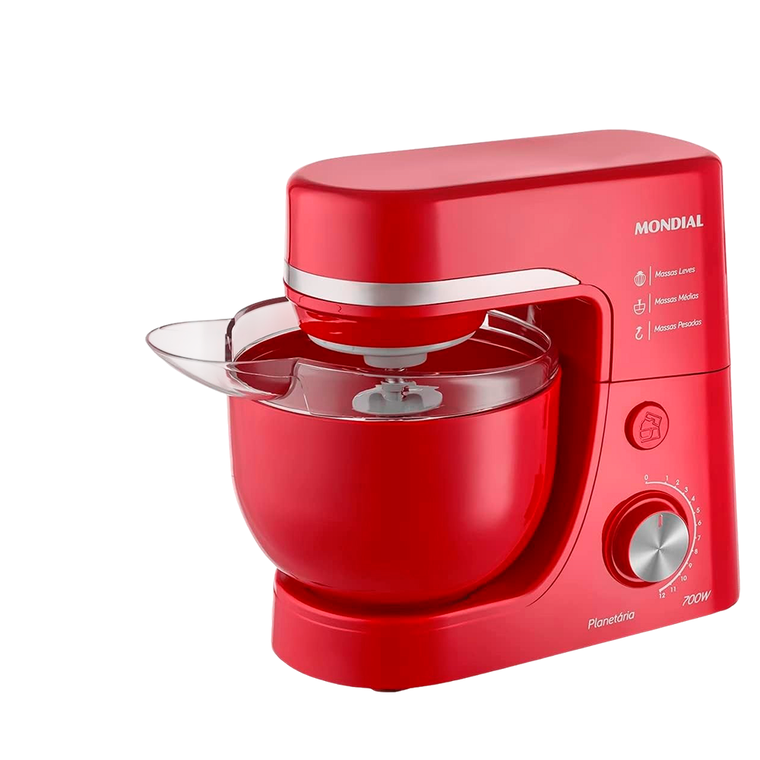 Batedeira 12V Planetária BP-03 700W  Vermelho Mondial 