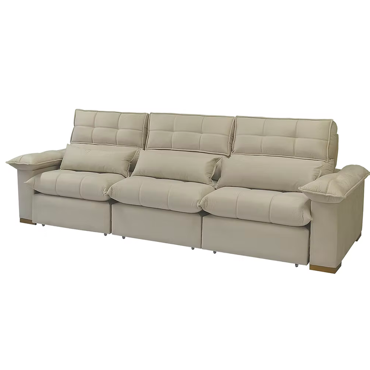  Sofa Pequim Top Veludo Marfim J.A Estofados