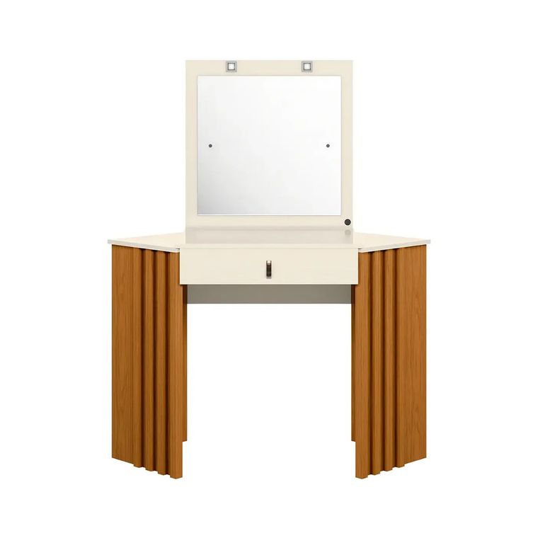 Penteadeira Camarim de Canto Glitter Albatroz Cinamomo Off White