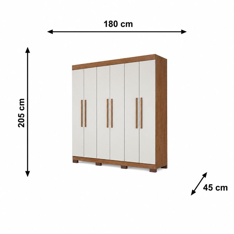 Roupeiro Noronha 6 Portas com Pés Josan