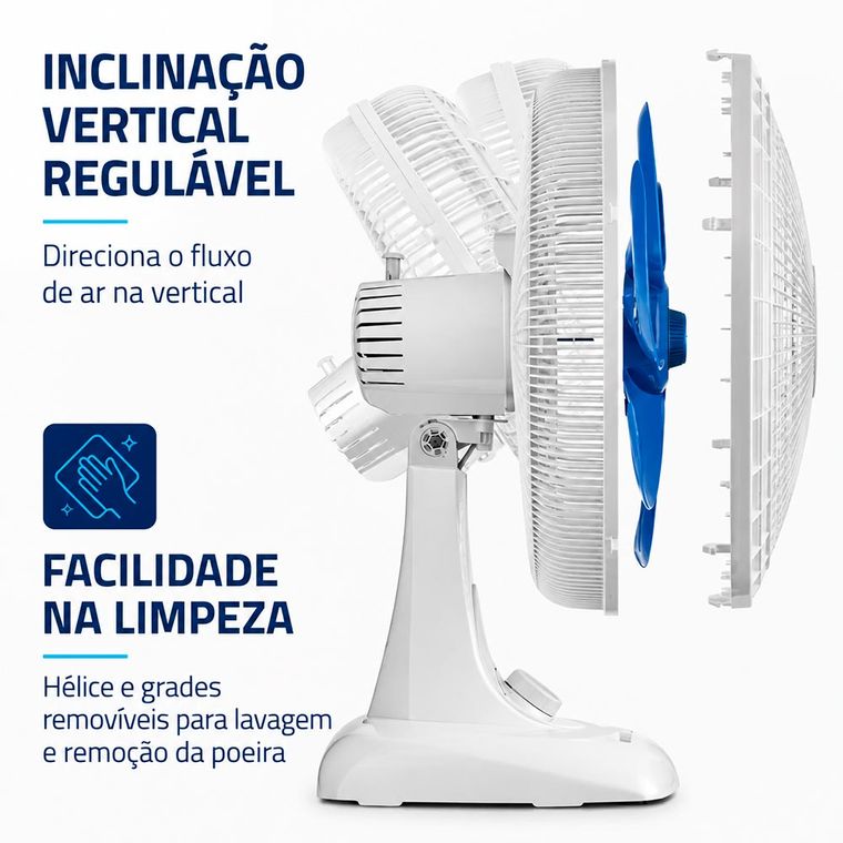Ventilador 40CM 6P VSP-40 AP Super Power 220V Branco/Azul Mondial