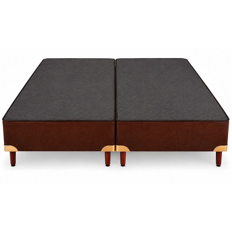 Conjunto Base para Colchão Somie Suede Queen 158x42 Marrom Reconflex