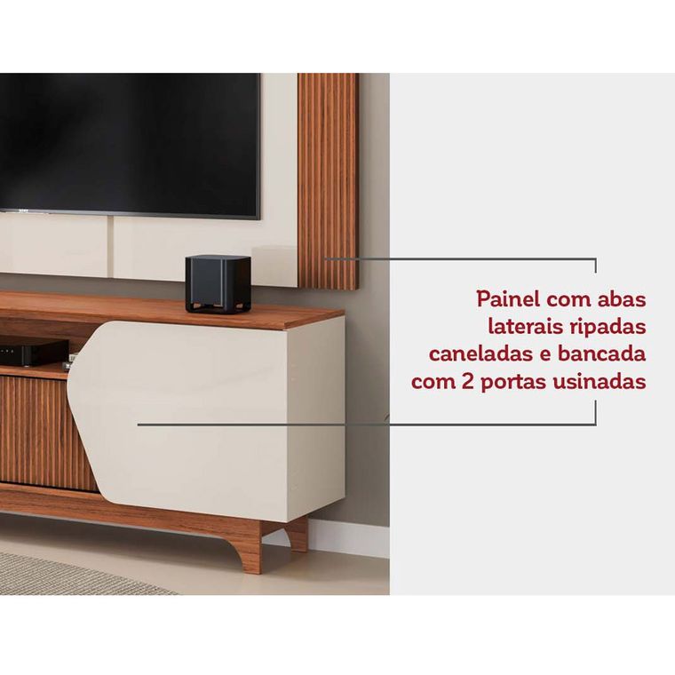 Bancada Com Painel Helo Bali/Cedro Dj Moveis