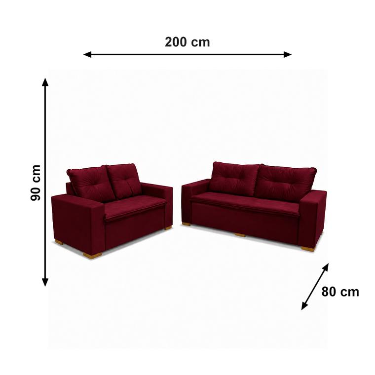 Conjunto Sofia Icaro Veludo Bordo J.A Estofados