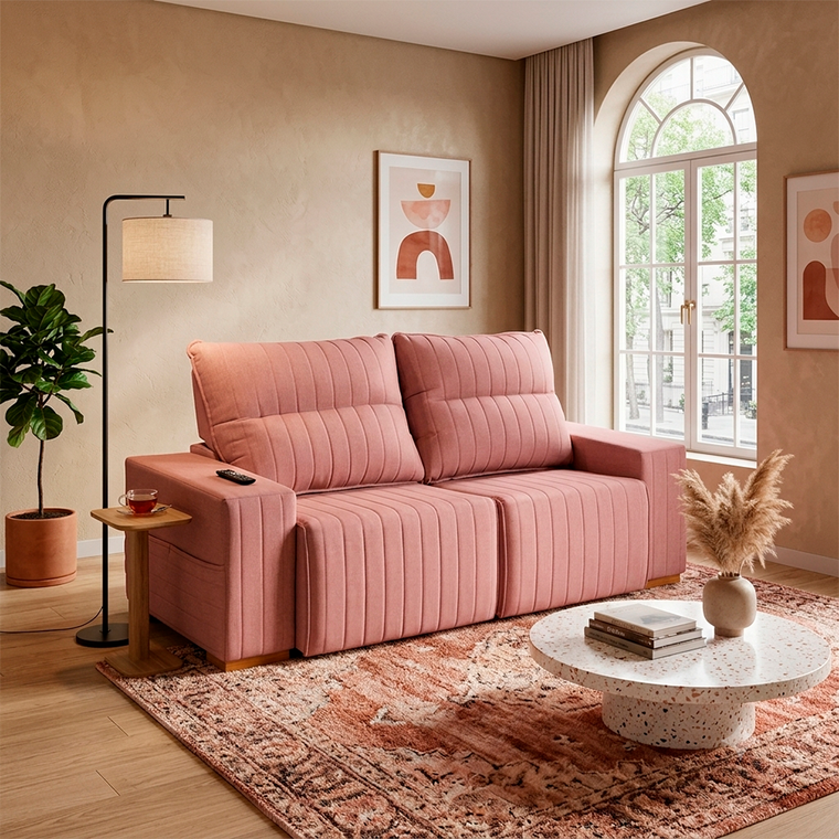 Sofa Manhattan Veludo Rose J.A Estofados