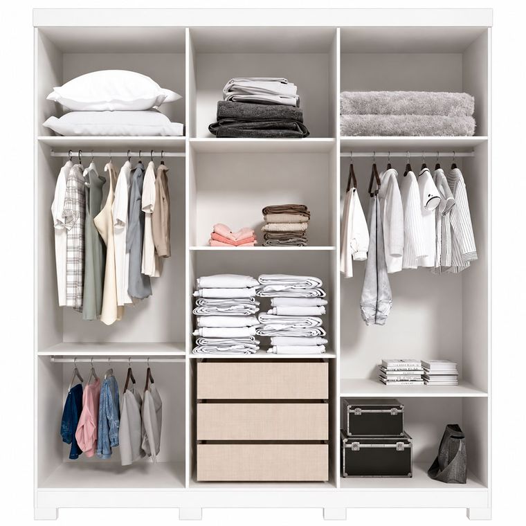 Roupeiro 6 Portas Argos Branco Avelan