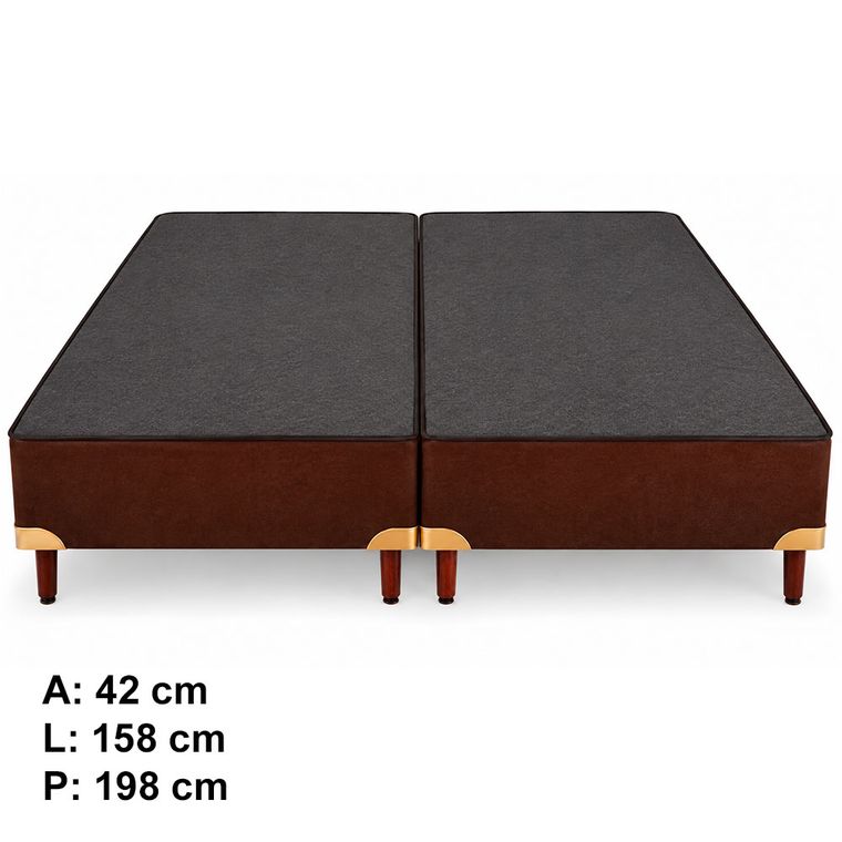 Conjunto Base para Colchão Somie Suede Queen 158x42 Marrom Reconflex