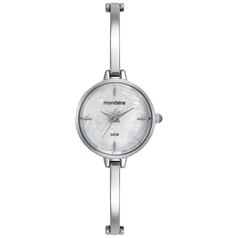  + 2 Relógio Feminino Bracelete Madrepérola Prata