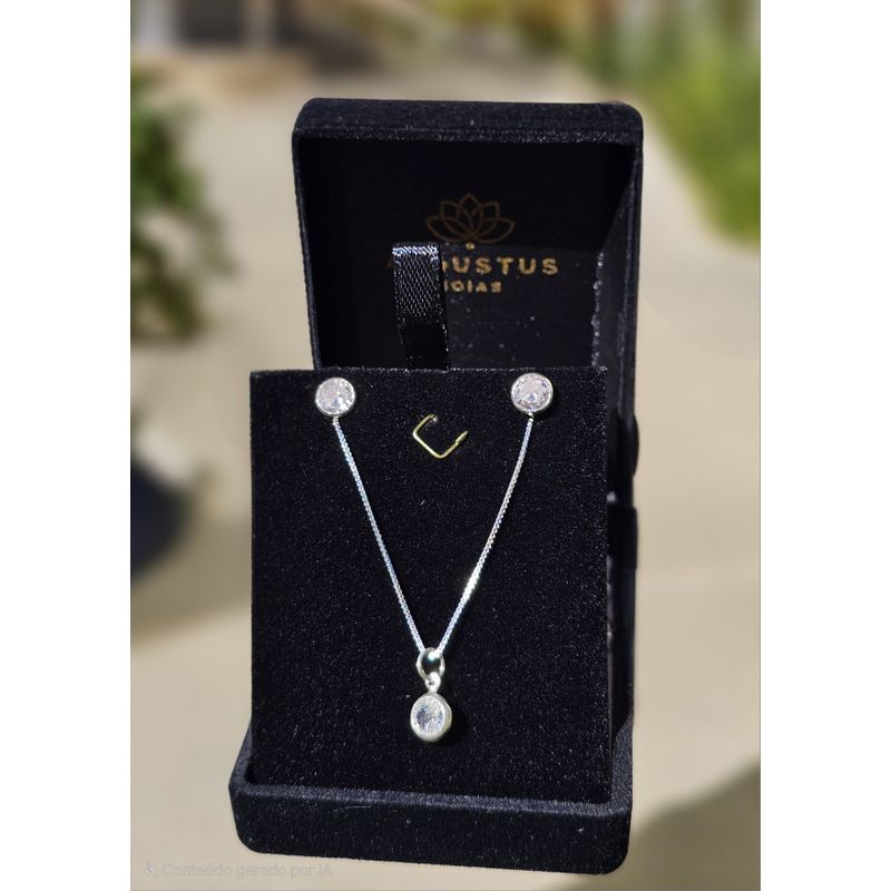 Conjunto Ponto de Luz Zirconia Prata