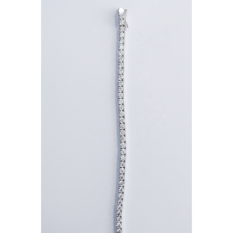 Pulseira Riviera de Moissanita 3 Milímetros de Prata