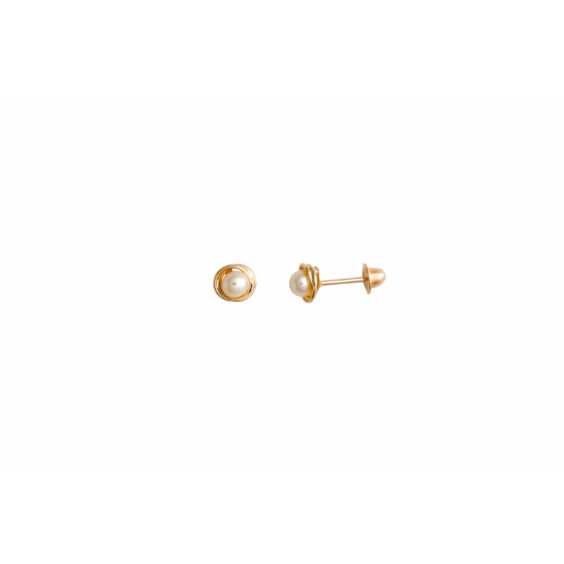 Brinco Pérola Rococó em Ouro 18k