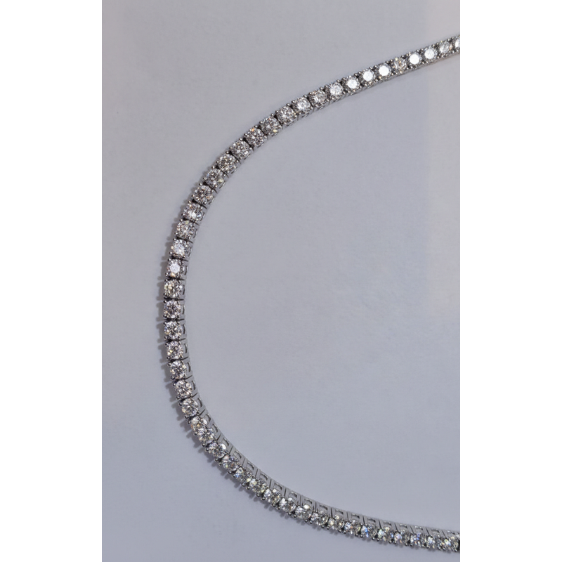Pulseira Riviera de Moissanita 3 Milímetros de Prata