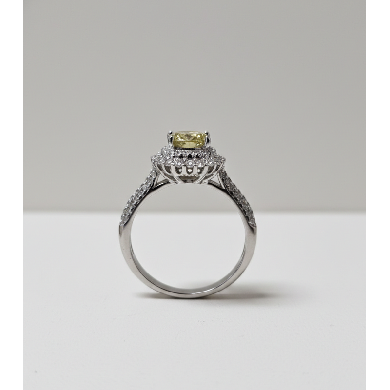 Anel Cravejado Yellow Fancy Moissanita 7 Milímetros de Prata