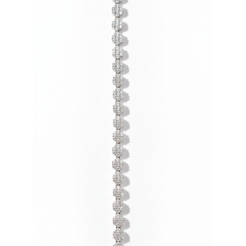 Pulseira Flores de Zirconias de Prata