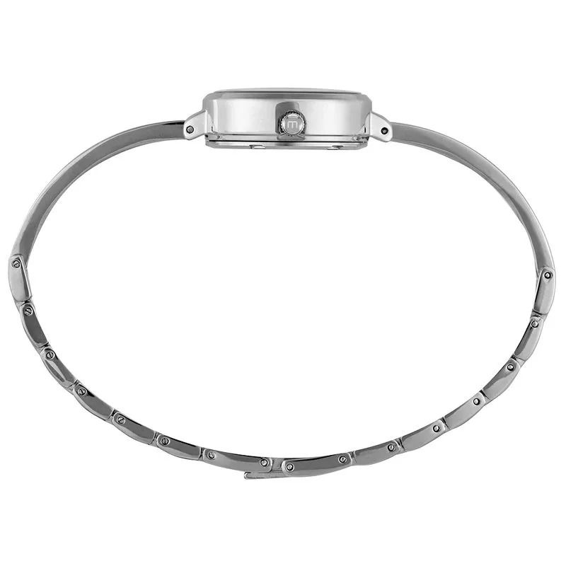 + 2 Relógio Feminino Bracelete Madrepérola Prata