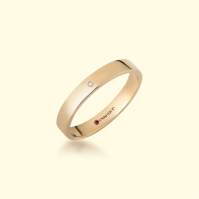 Aliança Ouro 12K 3mm 1.25grs. modelo Kabul com brilhante valor unitário