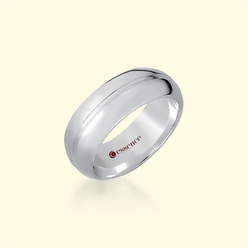 Aliança Prata 950 8mm modelo Rosa com conforto anatômico valor unitário
